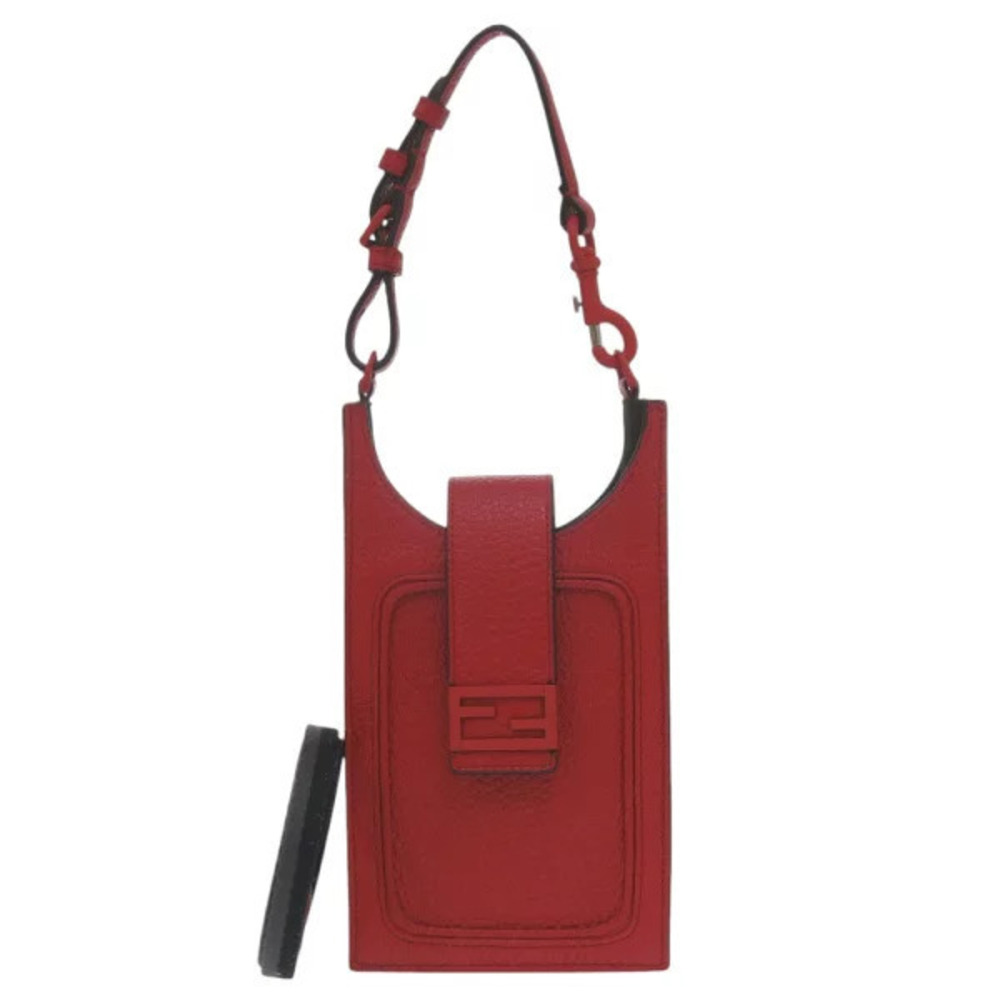 Fendi phone leather red shoulder bag